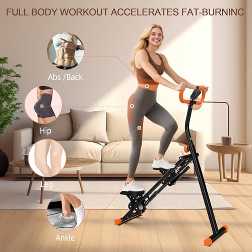 Folding Stair Stepper with Adjustable Handlebar for Home Full-Body Workout O7670