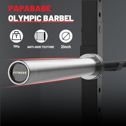 PAPABABE Olympic Barbell 2-inch 45lb Weight Bar for Strength Training V204840