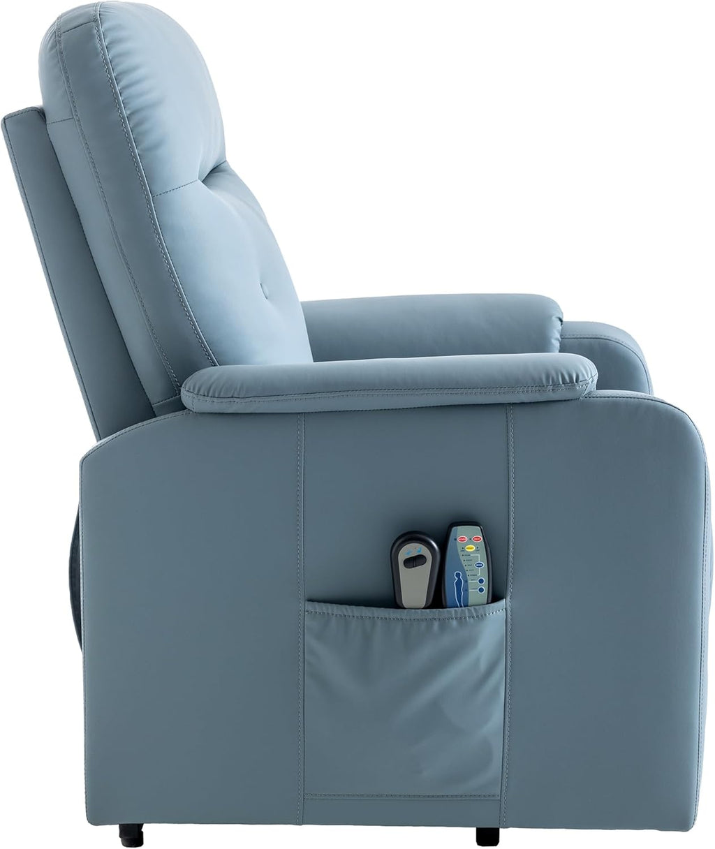 Power Lift Recliner Chair with Adjustable Heated Massage for Elderly, F-Blue R8992