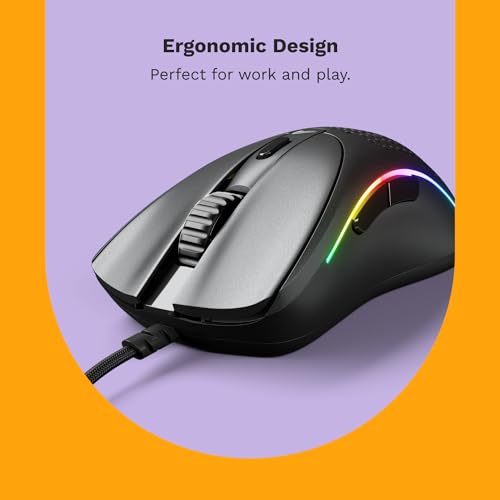 Glorious Model D Wired Gaming Mouse - 68g Honeycomb RGB Ergonomic, Matte White M160012
