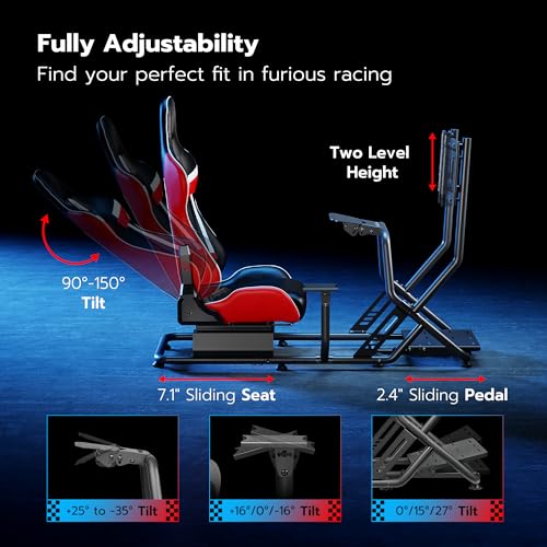 ARES WING Racing Simulator Cockpit with Monitor Mount and Seat P60837