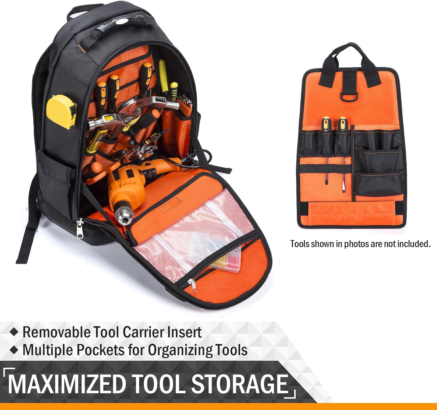 Heavy Duty Tool Backpack for Electrician, HVAC, Men with Waterproof Base S362