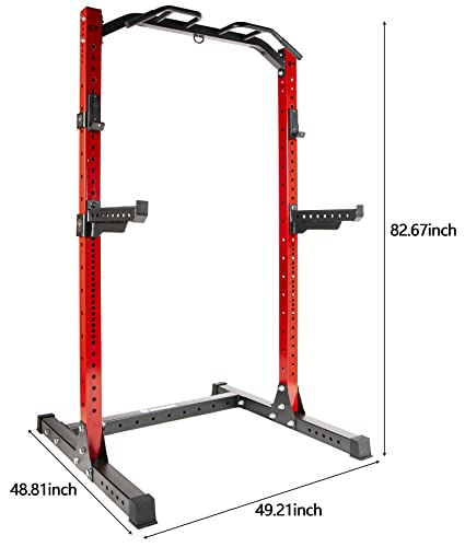 SF-SS1 3" x 3" Power Rack Squat Stand with J-Hooks and Safety Spotter Arms X542596