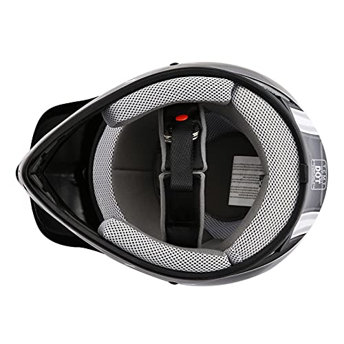 SLMOTO Dot Youth Kids Motocross Offroad Helmet with Goggles and Gloves Blue Skull D851858