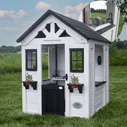 Backyard Discovery Sweetwater Cedar Wooden Kids Playhouse with Play Kitchen P65438