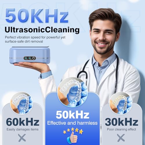AI Ultrasonic Jewelry Cleaner 50KHz with 304 Stainless Steel Tank M16656