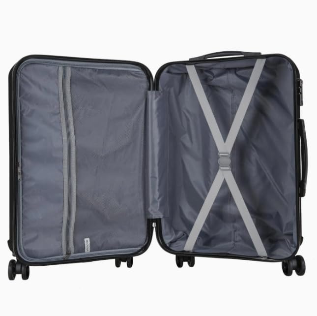 ABS Luggage Spinner Hardshell Lightweight Suitcase with 360° Wheels, Blue 20 inch Y9675