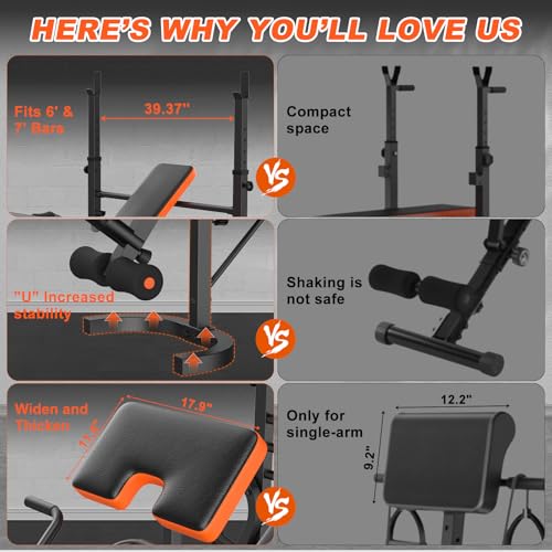 Fostoy Adjustable Weight Bench with Leg Extension and Preacher Curl V924693