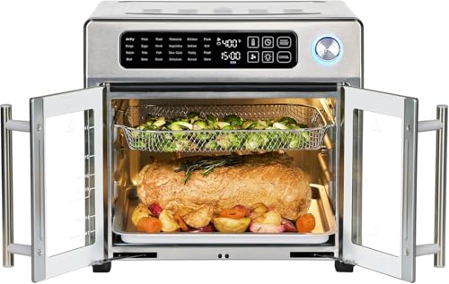 Emeril Lagasse Extra Large French Door Air Fryer Toaster Oven Combo, 26QT, Stainless Steel D86615