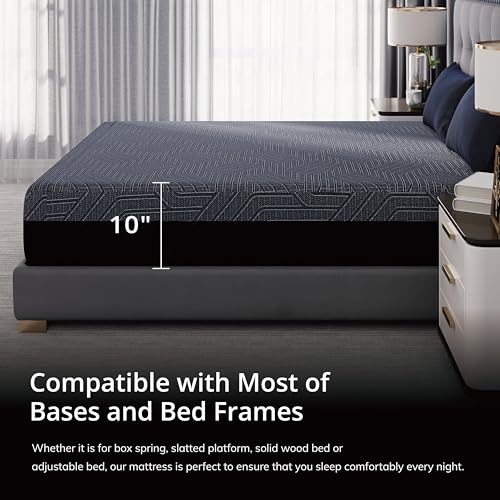 EGOHOME 14 Inch King Size Memory Foam Mattress, Cooling Copper Gel, Medium Firm L623776