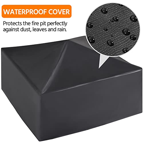 Yaheetech Fire Pit Table 32in Square Metal Outdoor Patio Fireplace L506