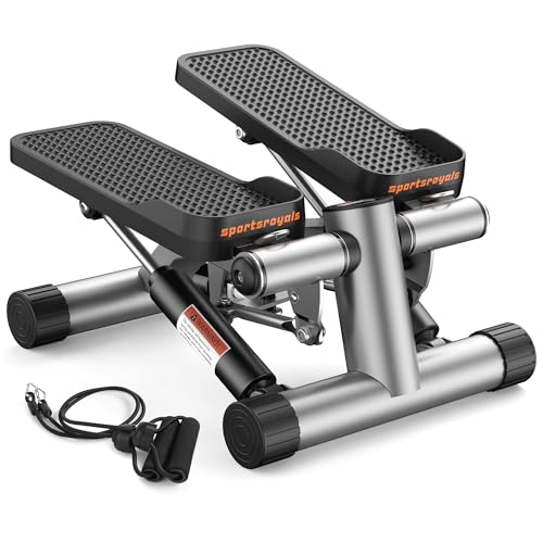 Sportsroyals Stair Stepper with Resistance Bands, Hydraulic Fitness Stepper, 330lbs Capacity D615949