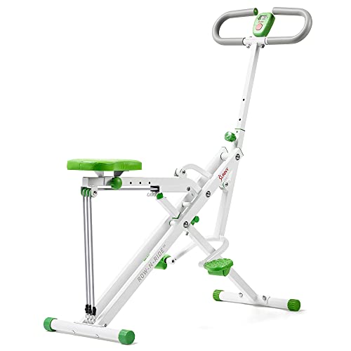 Sunny Health & Fitness Row-N-Ride Squat Assist Trainer, Foldable Home Exercise Machine G85090