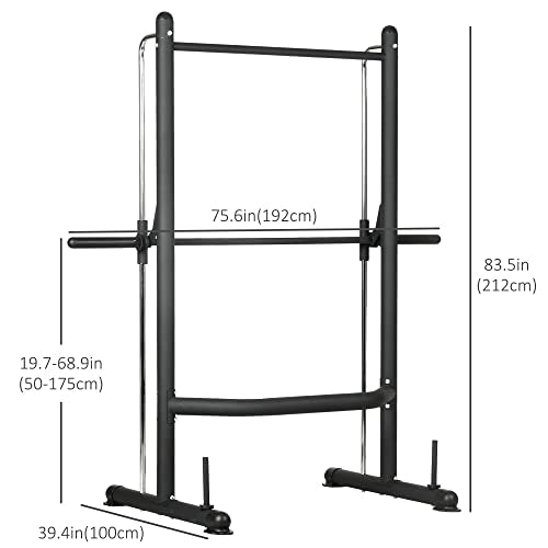 Soozier Squat Rack with Pull-Up Bar, Adjustable Power Rack for Home Gym, Black X745