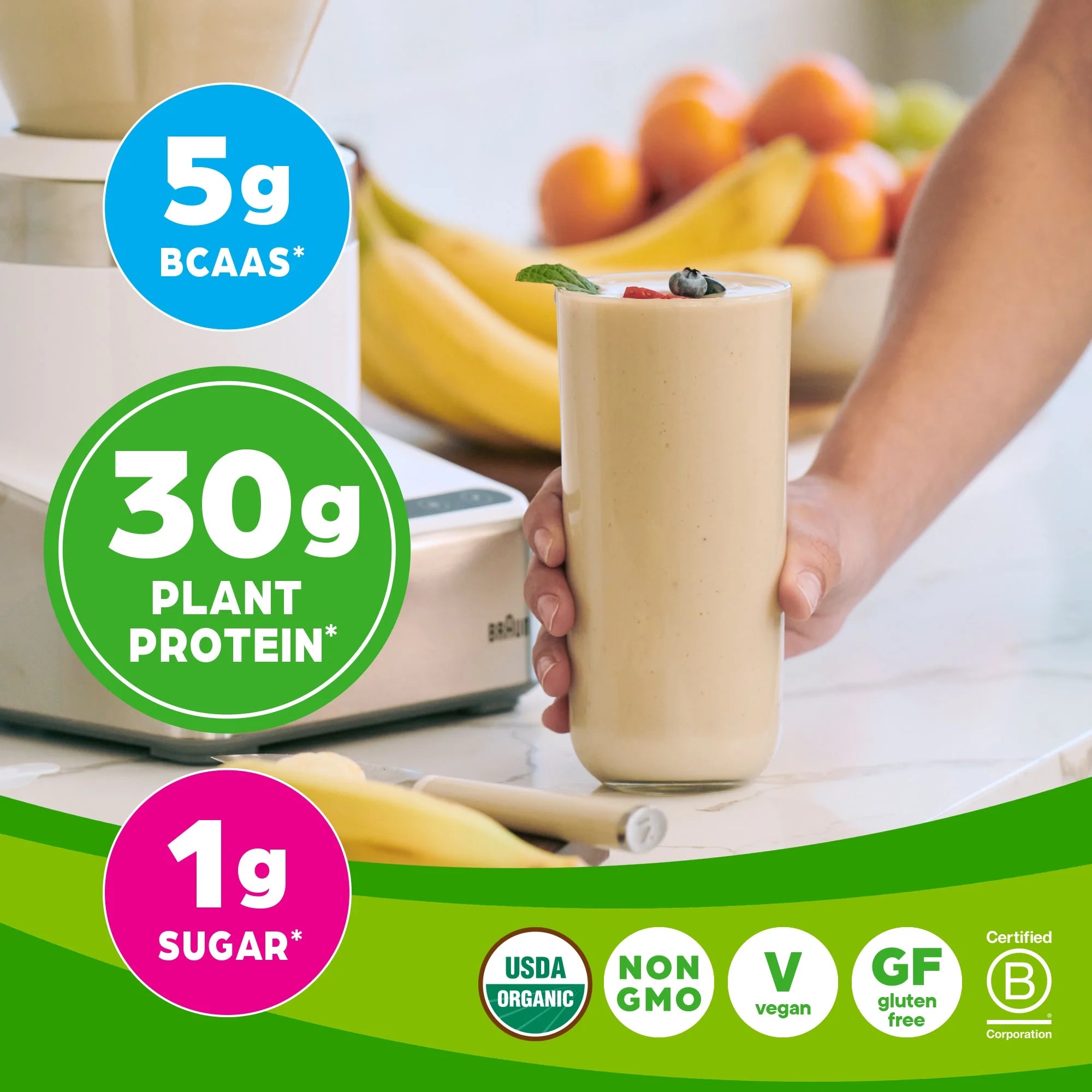 Orgain Organic Vegan Sport Protein Powder, Vanilla, 2.01lb H2906