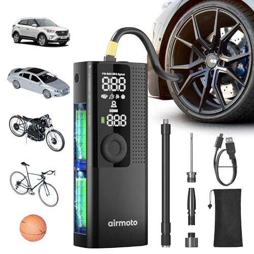 Airmoto Tire Inflator Portable Air Compressor with Digital Pressure Gauge D815