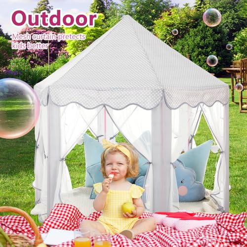 Monobeach Princess Tent Girls Large Playhouse with Star Lights L847553