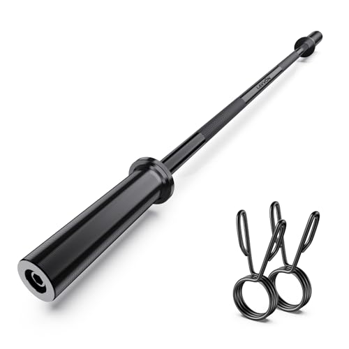 57" Olympic Barbell Bar with 2 Spring Collars for Weight Lifting X157780