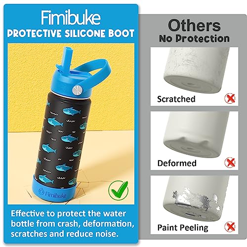 Fimibuke Kids Insulated Water Bottle 18oz with Straw, 2 Pack Ocean Life X374824