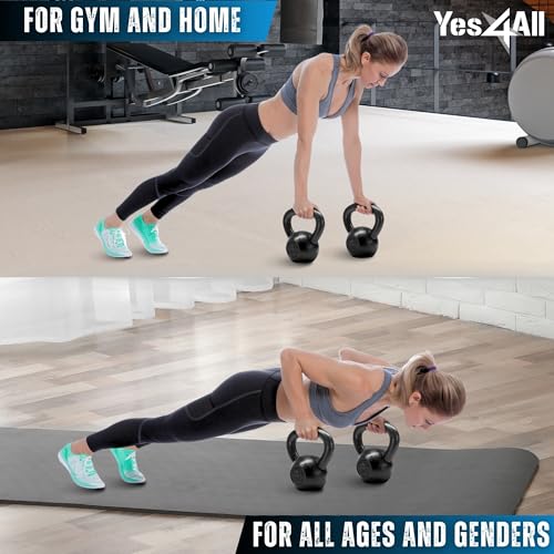 Yes4All 5-80 lbs Cast Iron Kettlebell for Strength Training M7531