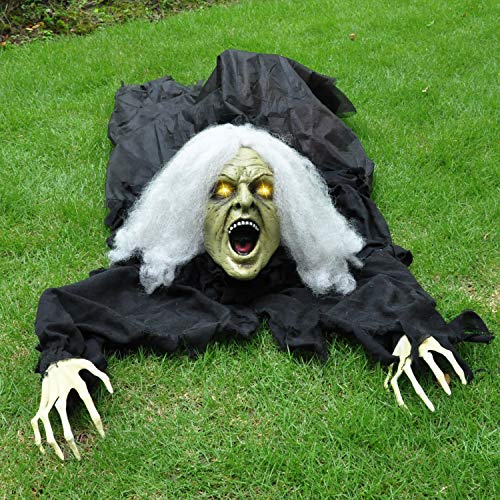 JOYIN Zombie Halloween Decoration Outdoor with Sound Effect & Lighted Eyes H206891