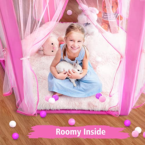 Monobeach Princess Tent Girls Large Playhouse with Star Lights L847553