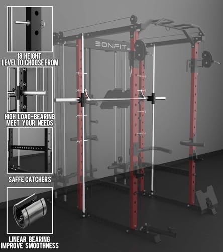 Eonfit E5 Smith Machine with Vertical Leg Press, Power Cage Squat Rack, Home Gym Equipment R390