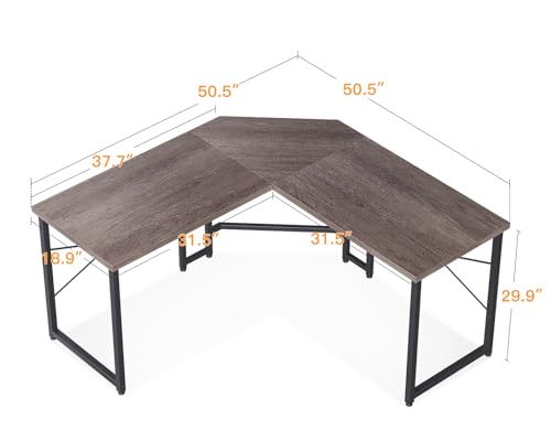 Casaottima L Shaped Gaming Desk Corner Desk for Home Office, 51 Inch, Black M173778
