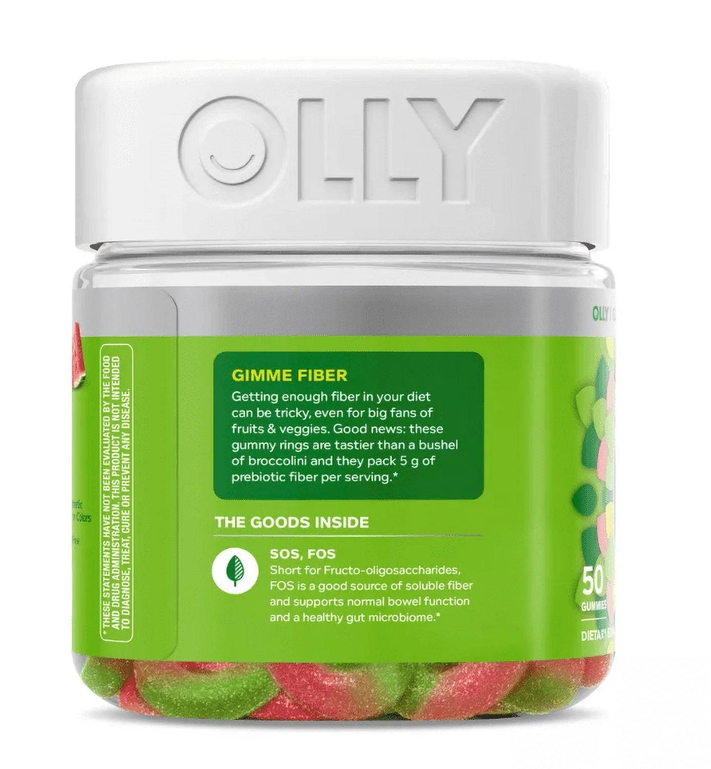 Olly Fiber Digestive Gummy Rings Gut Health 50 gummies U98813