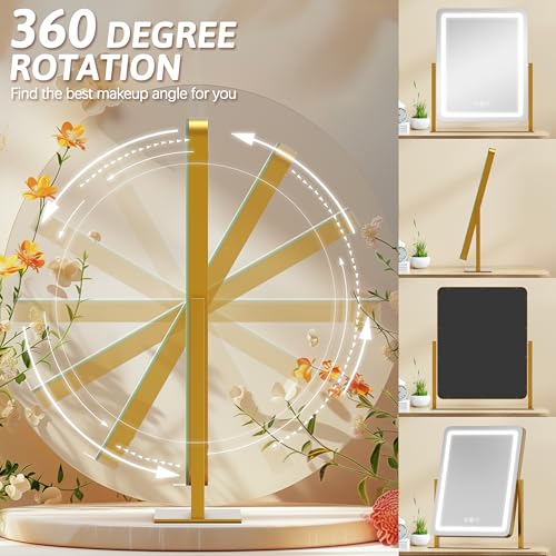 Vanity Mirror with Lights, 12.6"×15" LED Makeup Mirror, Touch Control Dimmable D52089