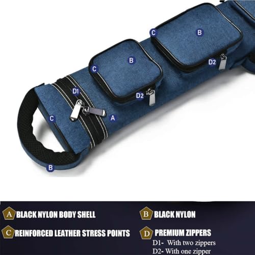 Champion Nylon/Leatherette Billiard Pool Cue Stick Hard Carrying Case Y844595