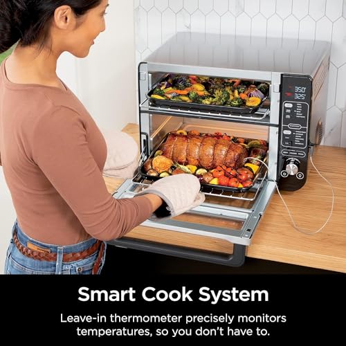 Ninja DCT401 12-in-1 Double Oven with FlexDoor, Stainless Steel (Renewed) K57579