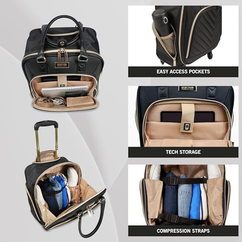 Kenneth Cole REACTION Chelsea Chevron Quilted Luggage, Black, 24-Inch V572