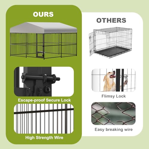 10x10x6 FT Outdoor Dog Kennel with UV-Resistant Roof and Lock L249