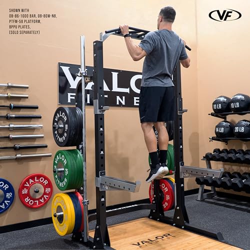Valor Fitness Half Rack Squat Machine with Pull Up Station, 750lbs Capacity T95458