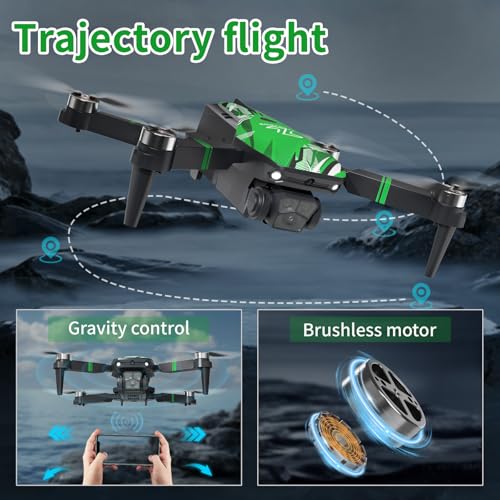 TT19 Drone with 1080P Camera for Adults, Foldable Quadcopter, Green E552