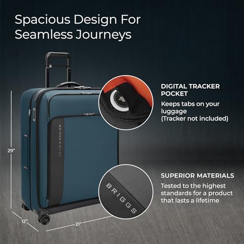 Briggs & Riley 22" Carry On Expandable Spinner - Softside Luggage, Black G487462