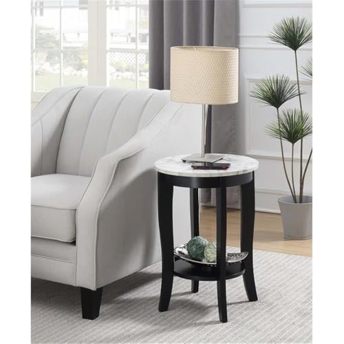 American Heritage Round End Table, Black U219
