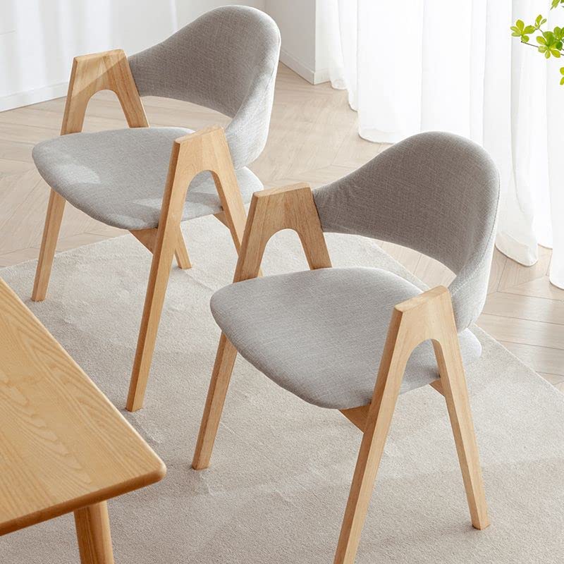 CraftThink Modern Dining Chairs 4-Piece Upholstered Arm Chair Natural Wood Side Chair Brown Walnut P293