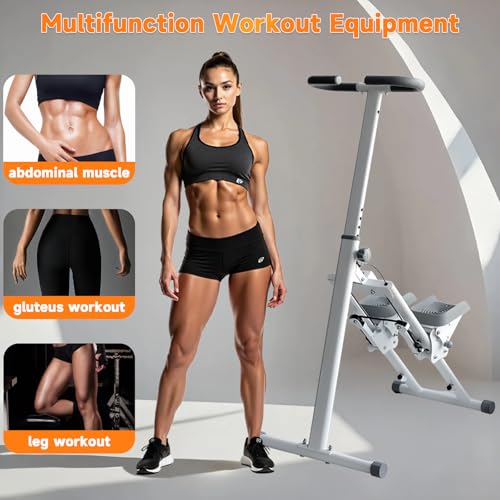 Folding Stair Stepper with Handle, 242LBS Load, Adjustable Step Angle F772193