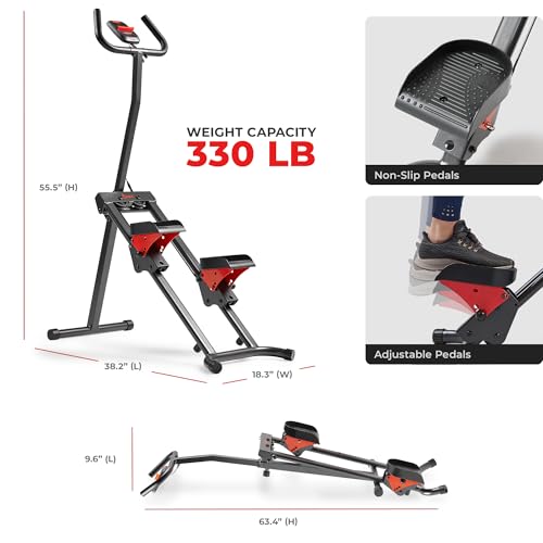 Sunny Health & Fitness Stair Stepper with Handlebar for Leg, Core and Glute Workouts R18169