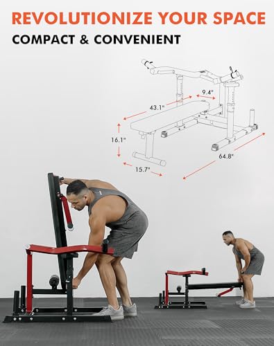 GMWD Chest Press Machine 1050LBS with Independent Converging Arms, Adjustable Bench U29223