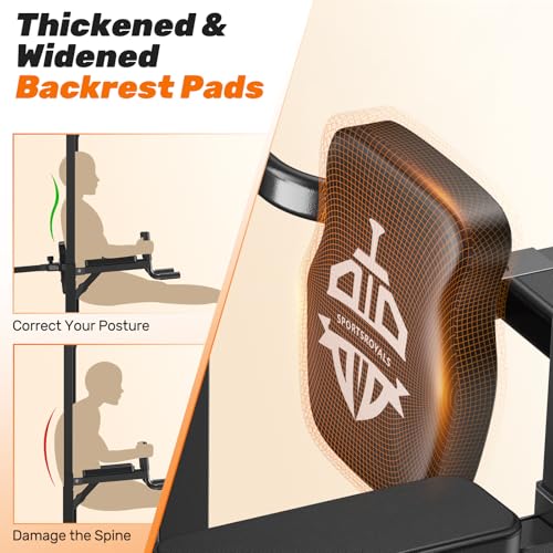 Sportsroyals Pull Up Bar Dip Station Power Tower Home Gym Strength Training Equipment R739989