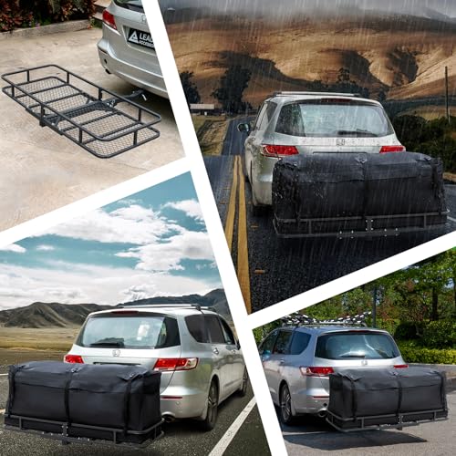 Leader Accessories Trailer Hitch Cargo Carrier Rack 60"x24"x6" Folding for 2" Receiver G3544