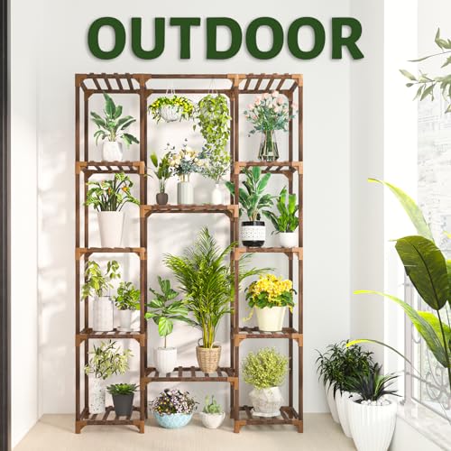 Uneedem Plant Stand Indoor Outdoor, 10-Tier Tall Plant Shelf for Multiple Plants A6522