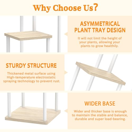 6 Tier Metal Wood Corner Plant Stand Indoor Outdoor H78199