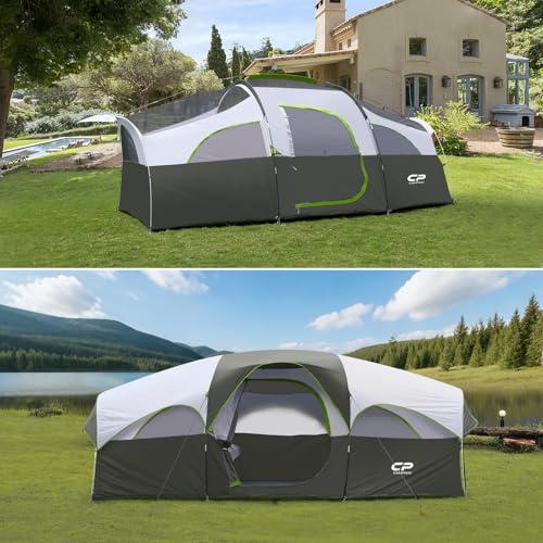 CAMPROS CP Tent 8 Person Weather Resistant Family Camping Tent with Carry Bag Z5924