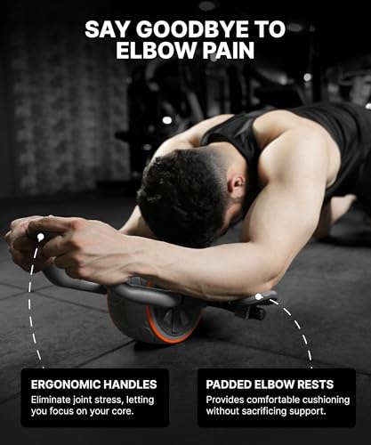 DMoose Fitness Ab Roller Wheel with Elbow Support & 2 Knee Pads U1450
