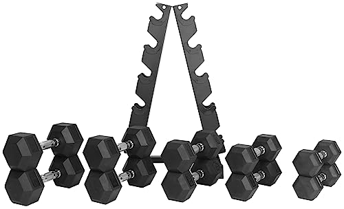 Rubber Coated Hex Dumbbell Weight Set R443