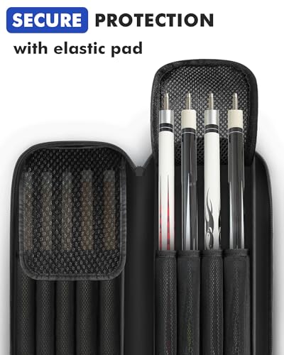 Pool Cue Case 4x5 with Pockets, Soft Padded Billiard Cue Bag A2212